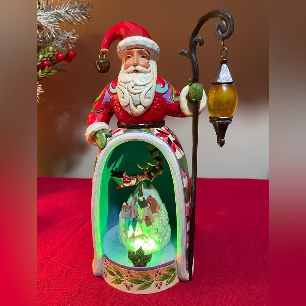 Jim Shore Santa Christmas Magic Is All Around Color Changing Light Decoration